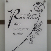 Schild mit Rose