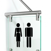 Glasschilder Fahnenschild WC